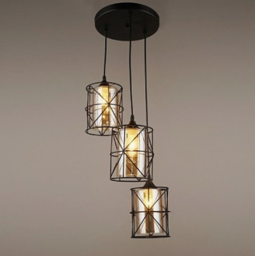 Lampă suspendată YS N36-3 BK RD/base