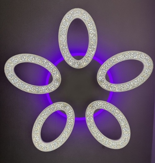 Люстра TY-P03-5 WH RGB 120W+28W 590*90mm