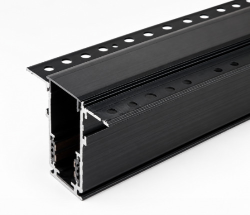 Șină încastrată MS RAIL-track#1 2m BK perforat magnetic