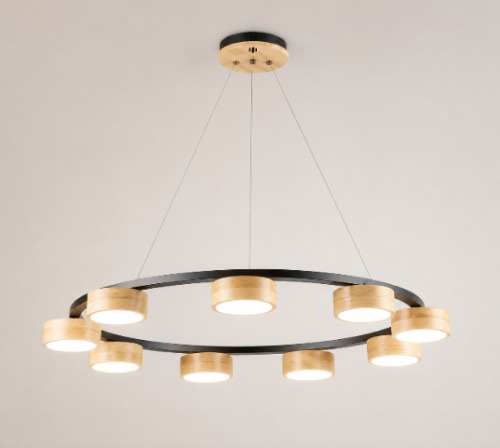 Lustra QH N6835/9 WT+WOOD
