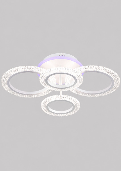 Lustră LED de tavan cu iluminare colorată și telecomandă QH YH1397/4 WT+RGB