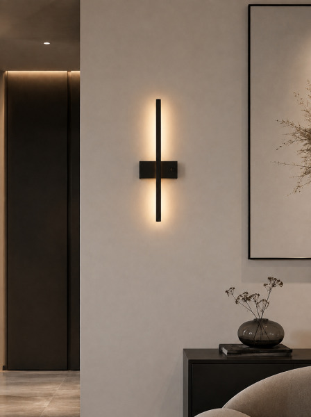 Aplică LED YNS-WL3054 BK 60 cm 24W 3Color. Aplică neagră de perete