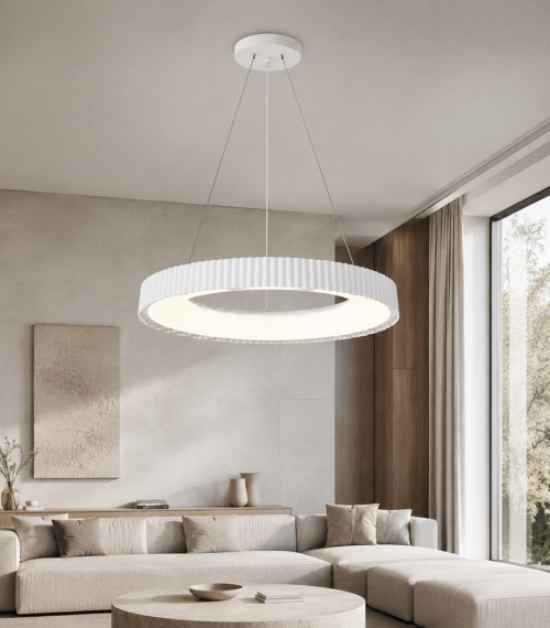 Lustră LED suspendată HJT 75205/490 WH 108W cu telecomandă