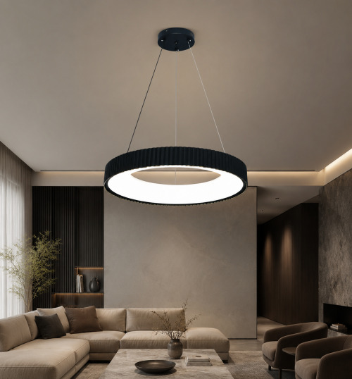 Lustră LED suspendată HJT 75205/490 BK 108W cu telecomandă