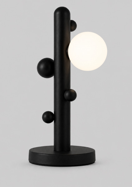 Lampă de masă de design RP-RT9346 BK cu abajur sferic alb
