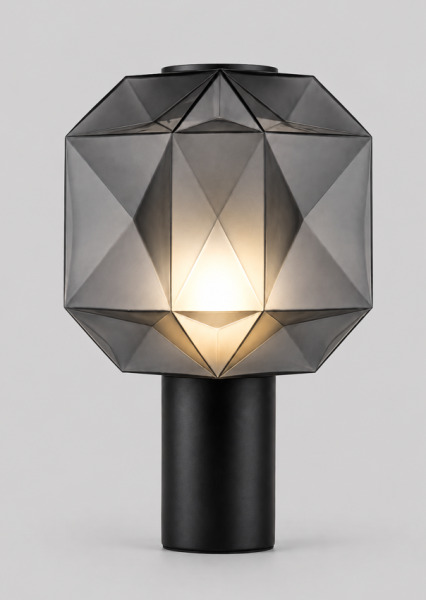 Lampă de masă RP-RT8011 GY cu abajur din sticlă fumurie