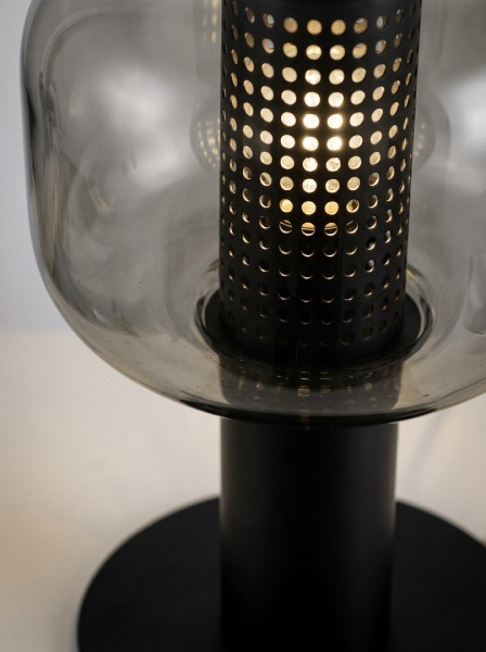 Lampă de masă RP-RT8005-S-BK cu abajur din sticlă fumurie