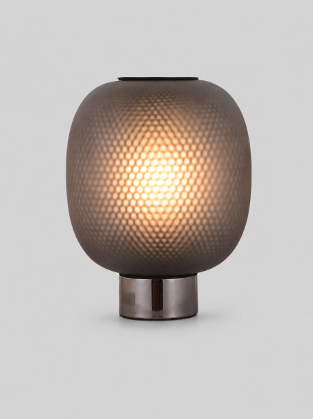 Lampă de masă RP-RT8039-BK cu abajur din sticlă fumurie mată